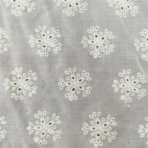 Pure Cotton Fabric White Cotton Thread Embroidery Cotton Dress Fabric 